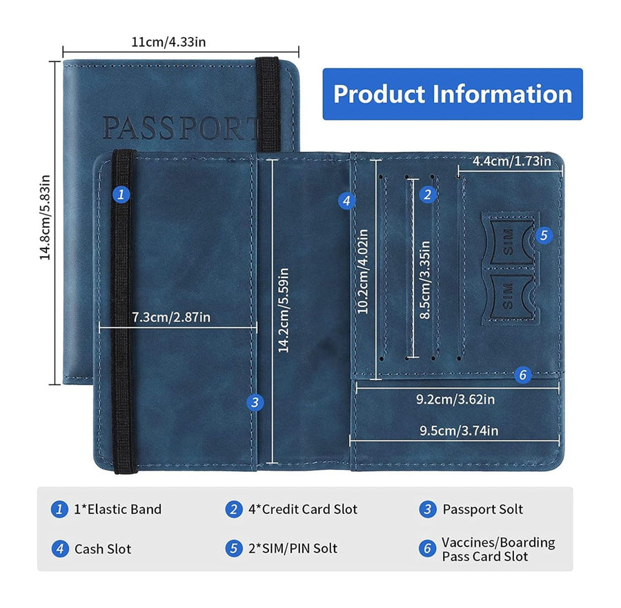 Passport Holder Cover Wallet Organizer (Set of 2)