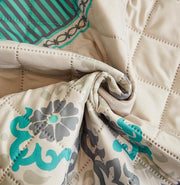 Quilted Polyester Sofa Cover Mat Furniture Protector (Boho Green)