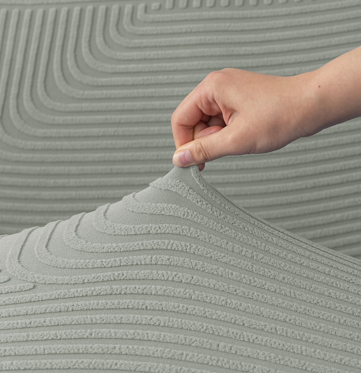 Universal Jacquard Thickened Fabric Sofa Cover (Light Grey)