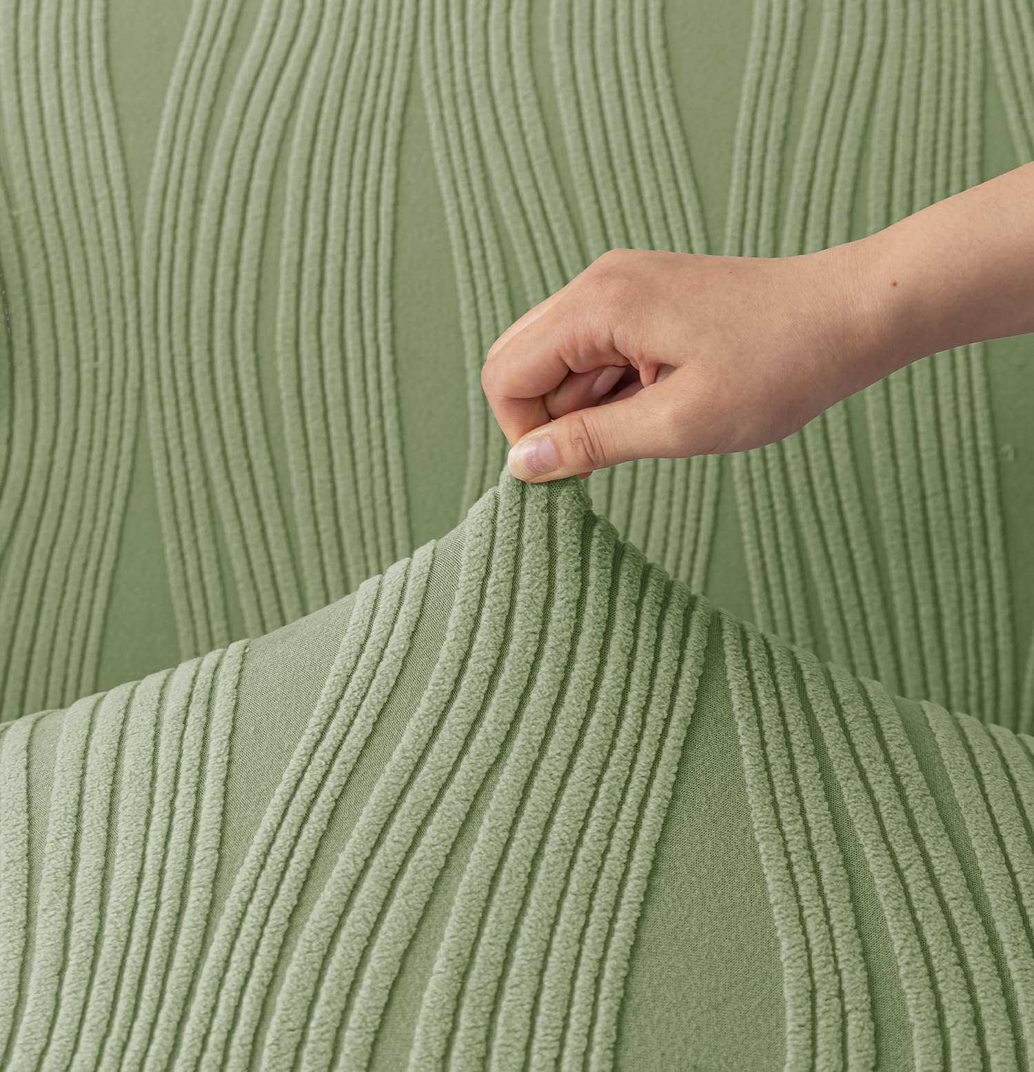 Universal Jacquard Crizzle Pattern Fabric Sofa Cover (Green)