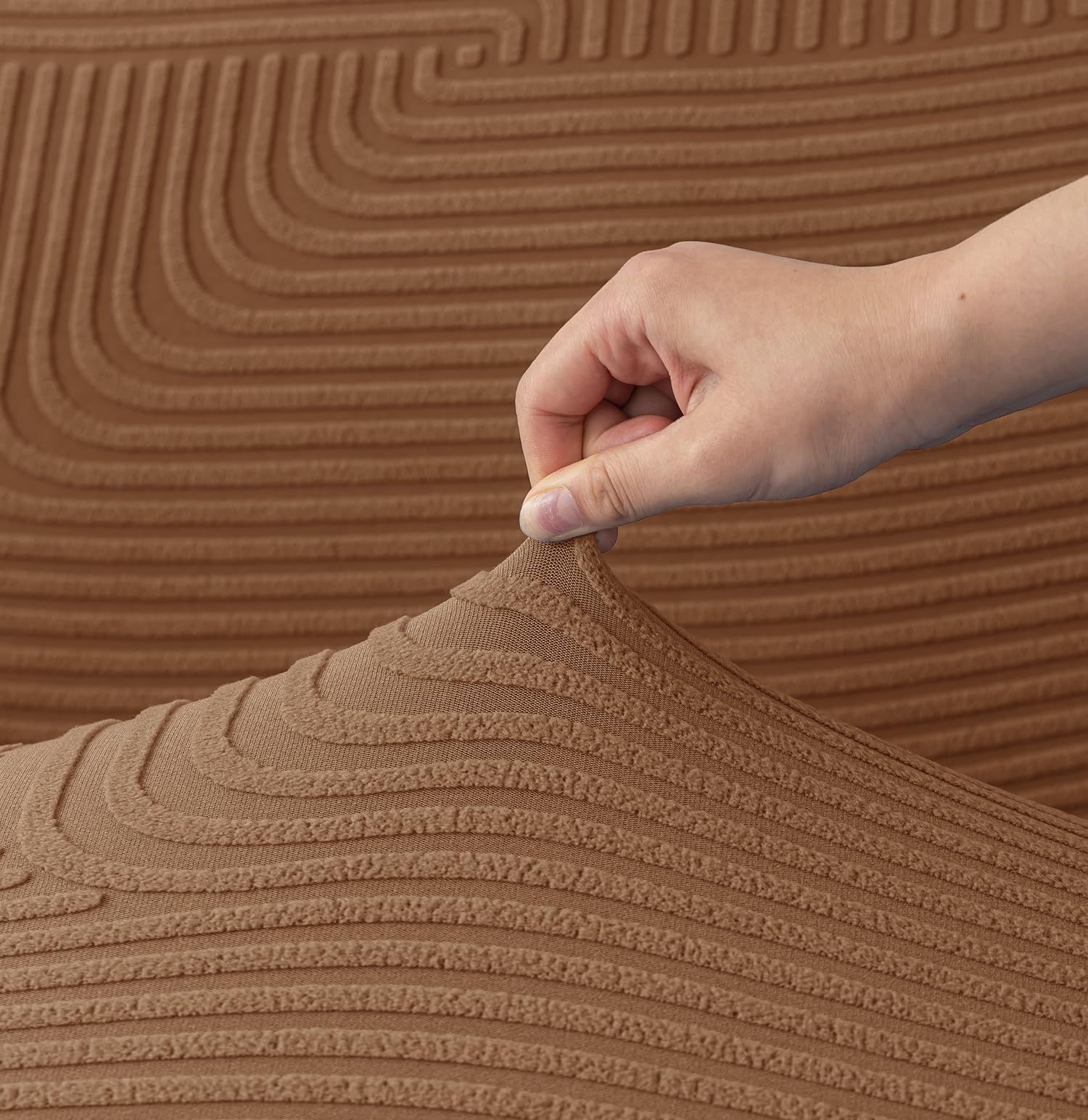 Universal Jacquard Thickened Fabric Sofa Cover (Camel)