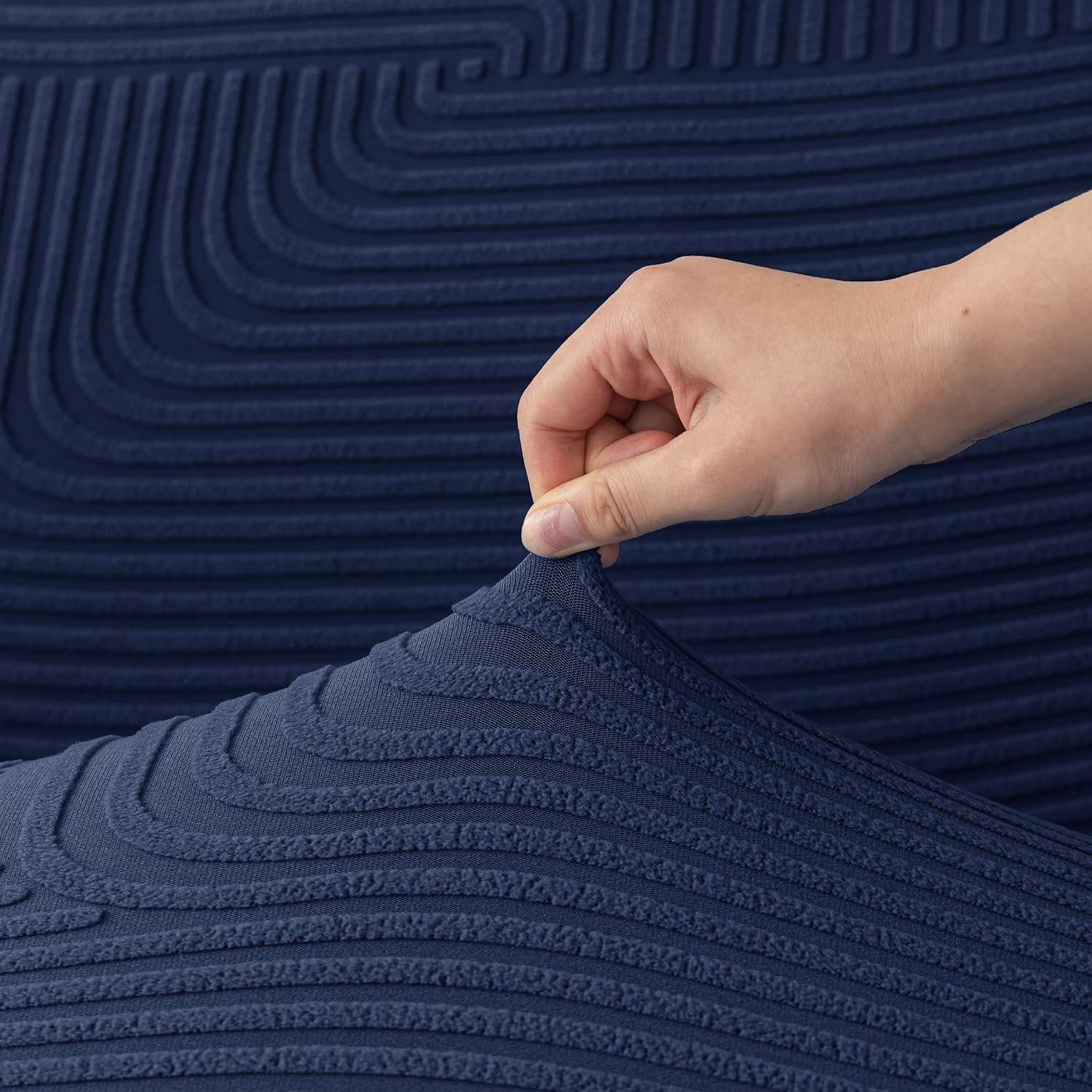 Universal Jacquard Thickened Fabric Sofa Cover (Navy)