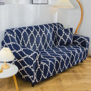 Polyester Spandex Printed Sofa Cover Big Elasticity Cover (Dark Blue Lantern)