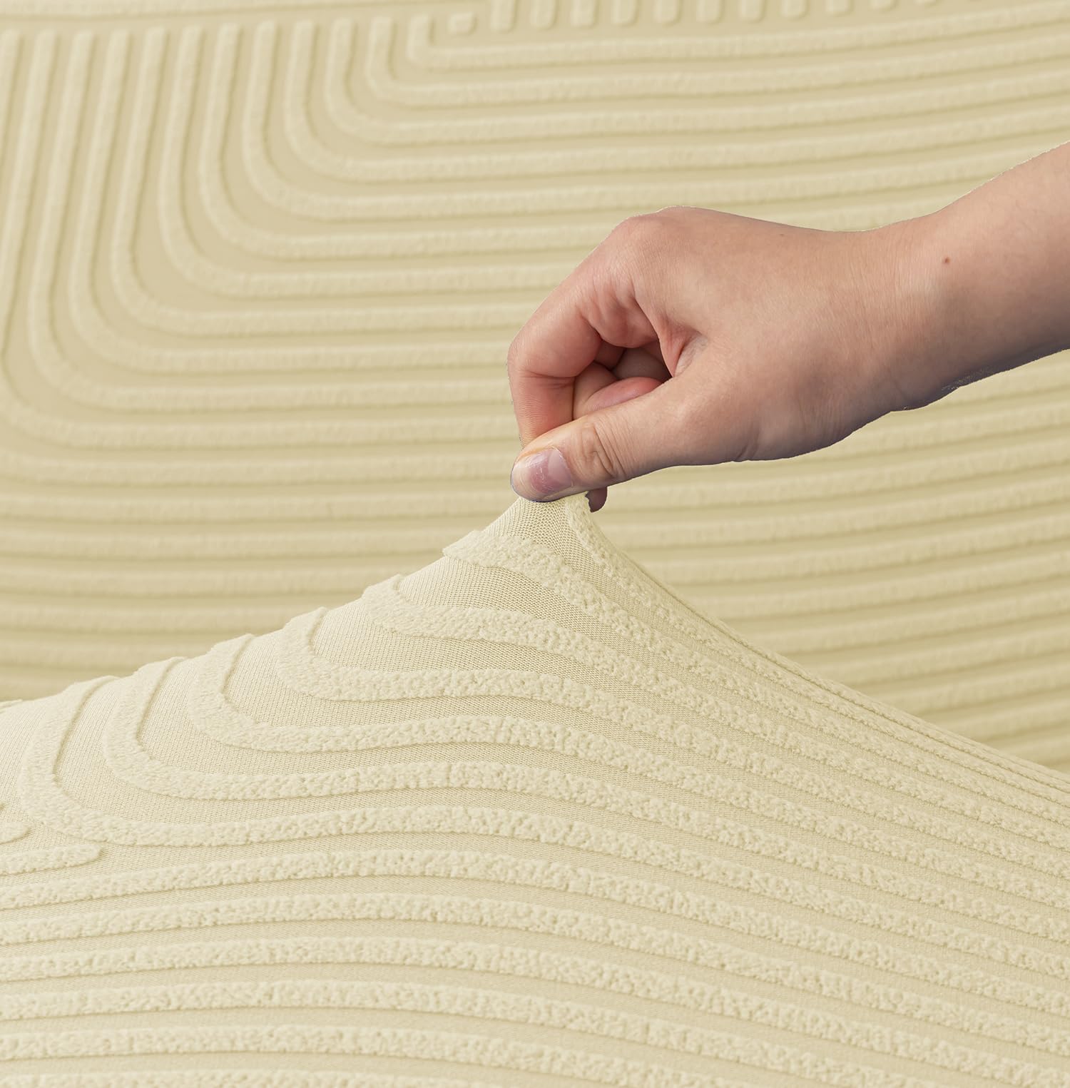 Universal Jacquard Thickened Fabric Sofa Cover (Beige)