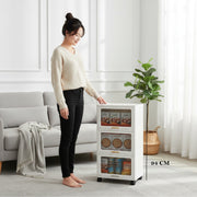 Foldable Storage Box ,Closet Organizers Plastic with doors and lids White 55 CM