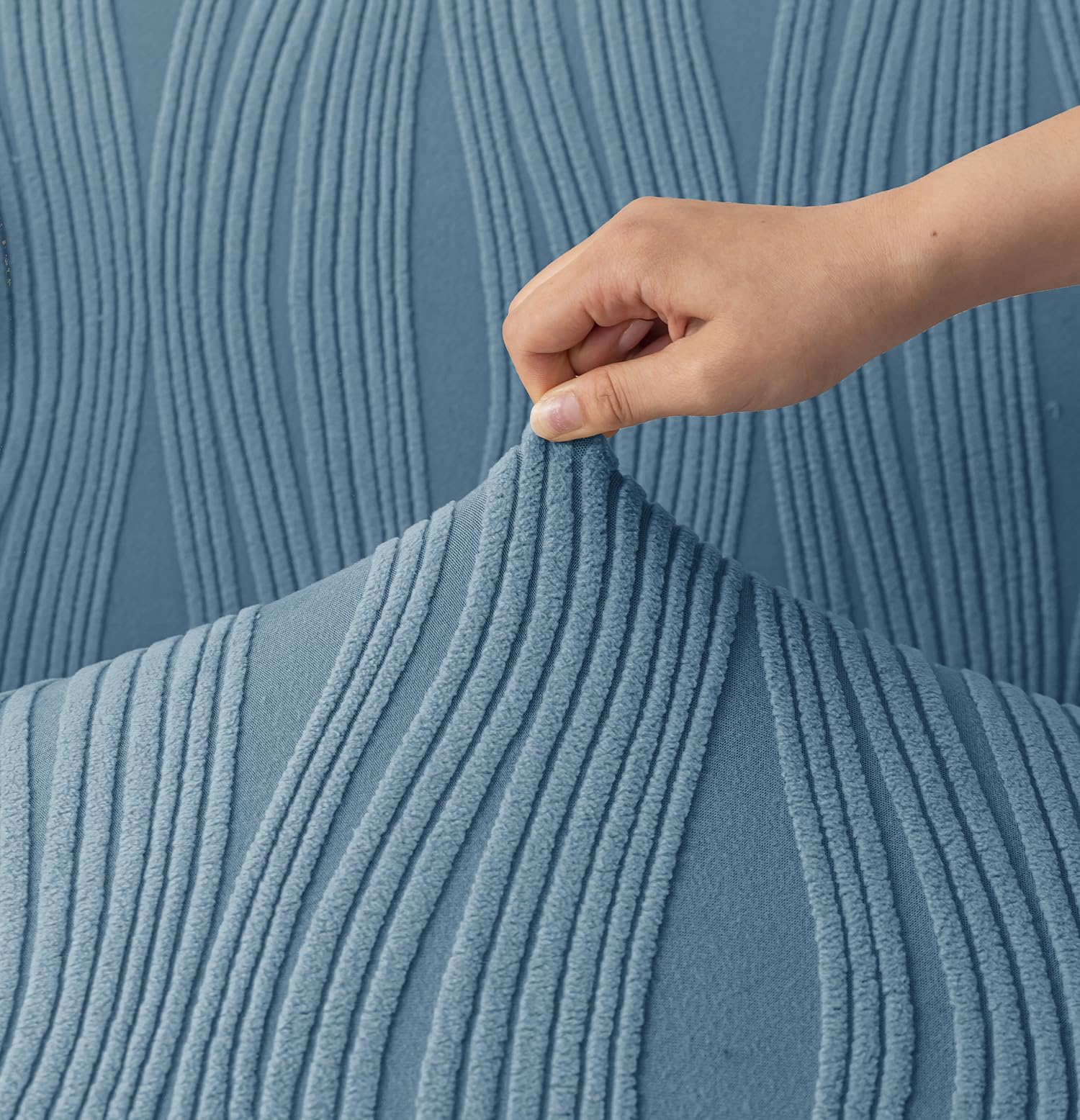 Universal Jacquard Crizzle Pattern Fabric Sofa Cover (Light Blue)