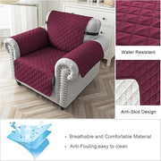 Reversible Sofa/Couch Covers with Adjustable Elastic Straps 280 GSM (WINE/BEIGE)