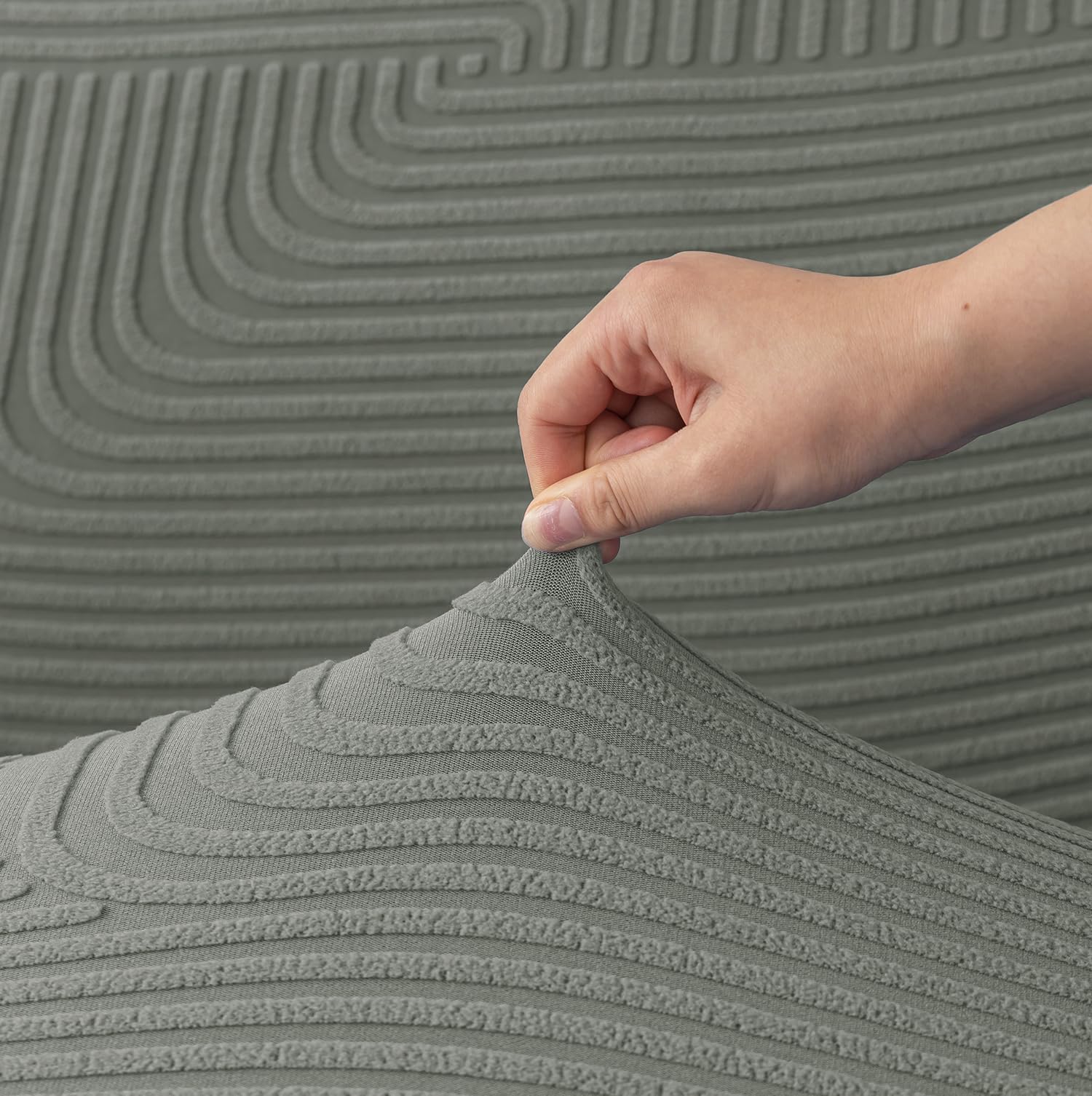 Universal Jacquard Thickened Fabric Sofa Cover (Dark Grey)