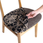 Elastic Chair Seat Covers Stretch Chair Covers (Cambric Black)
