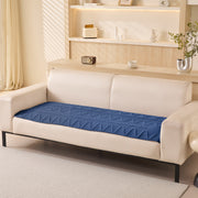 Sofa Covers Mat Cotton Quilted Fabric 1/2/3/4/5 Seater (Navy)