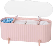 3 Grids Separate Cotton Swabs Dispenser Cotton Ball Storage Box