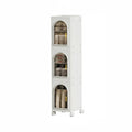 3-Layer Slim Bathroom & Kitchen Storage Cabinet with Transparent Drawers and Wheels – White