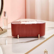3 Grids Separate Cotton Swabs Dispenser Cotton Ball Storage Box