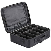 3 Layers Large Capacity Makeup Case with Adjustable Compartment (Black)
