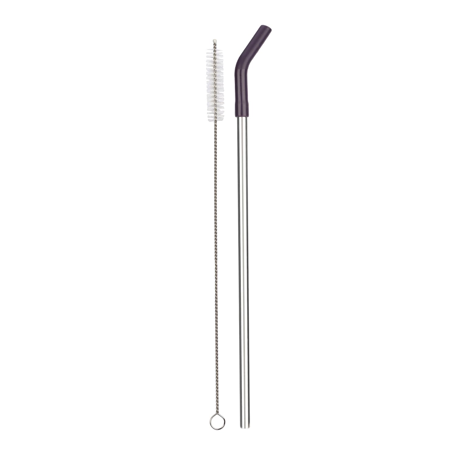 Reusable Straw Set Steel Straw, 1 Silicone Tip & 1 Cleaning Brush (3 Pcs)