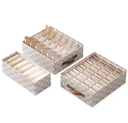 3 Pack Sock Underwear Organizer Dividers,(20+7+6 Cell, Grey)