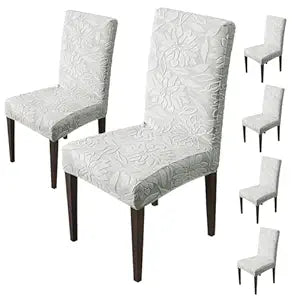 Stretchy Universal Camellia Jacquard Waterproof Chair Cover (Light Grey)