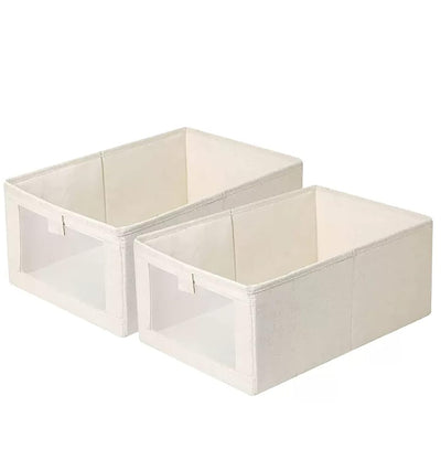 Durable and Versatile Closet Organizers and Storage Baskets Beige - (Pack of 2)