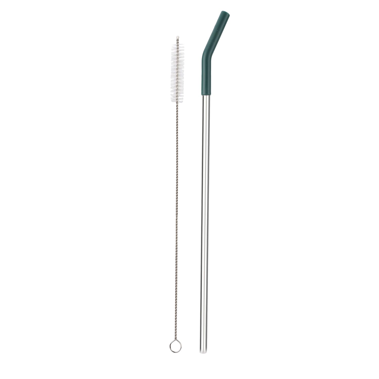 Reusable Straw Set Steel Straw, 1 Silicone Tip & 1 Cleaning Brush (3 Pcs)