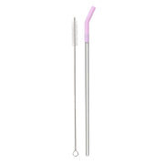 Reusable Straw Set Steel Straw, 1 Silicone Tip & 1 Cleaning Brush (3 Pcs)