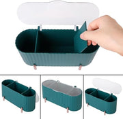3 Grids Separate Cotton Swabs Dispenser Cotton Ball Storage Box