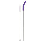 Reusable Straw Set Steel Straw, 1 Silicone Tip & 1 Cleaning Brush (3 Pcs)