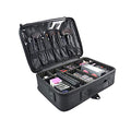 3 Layers Large Capacity Makeup Case with Adjustable Compartment (Black)