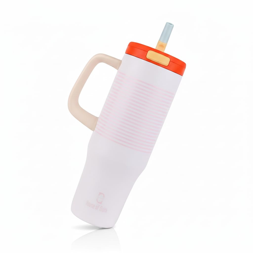 1200ML Stainless Steel Tumbler with Handle & Pop-Up Lid