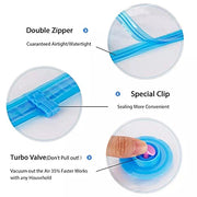 Vacuum Storage Reusable Ziplock Bags with Hand Pump for Travel (PACK OF 10)