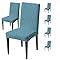 Premium Stretch Dining Chair Covers – 220 GSM Thick Jacquard Fabric- Light Blue