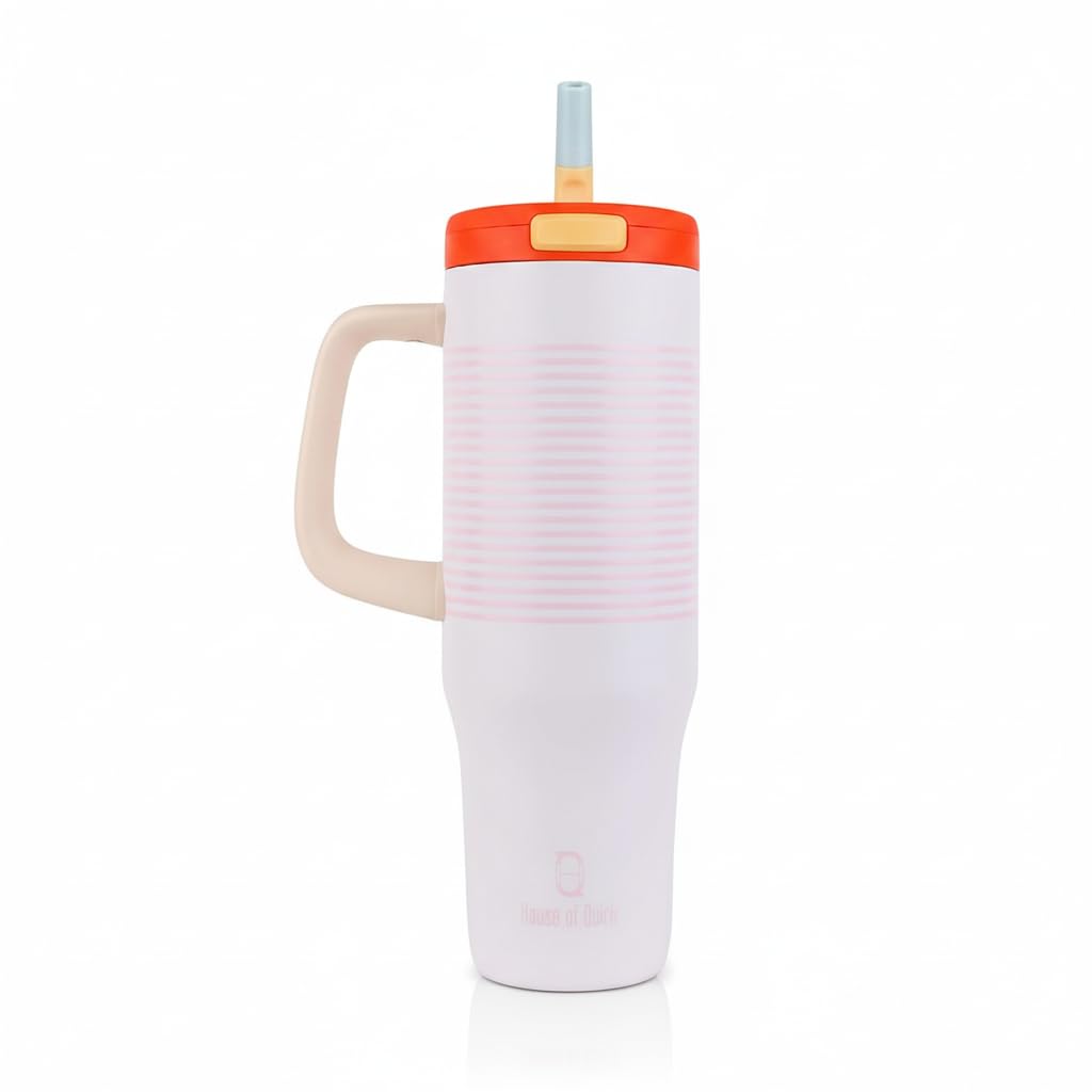 1200ML Stainless Steel Tumbler with Handle & Pop-Up Lid