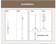 Bamboo Coat and Hat Rack 8 Hooks Coat Stand Clothes Rack