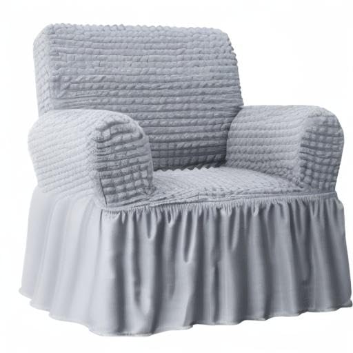 Turkish Bubble Frill 280 GSM Sofa Slipcovers (Smoke)