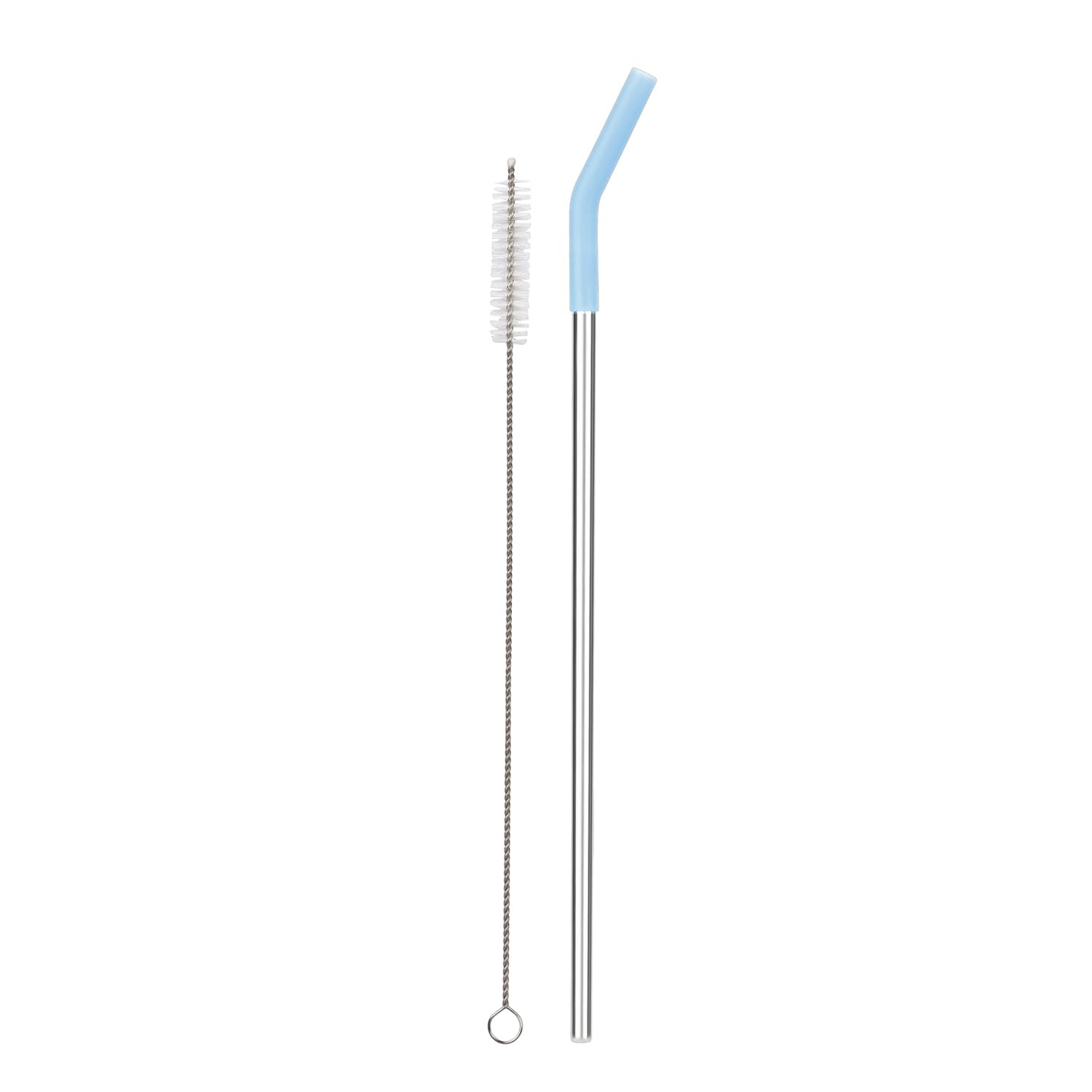 Reusable Straw Set Steel Straw, 1 Silicone Tip & 1 Cleaning Brush (3 Pcs)