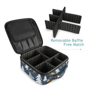 Makeup Cosmetic Storage Case with Adjustable Compartment (Lama Midnight)