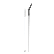 Reusable Straw Set Steel Straw, 1 Silicone Tip & 1 Cleaning Brush (3 Pcs)