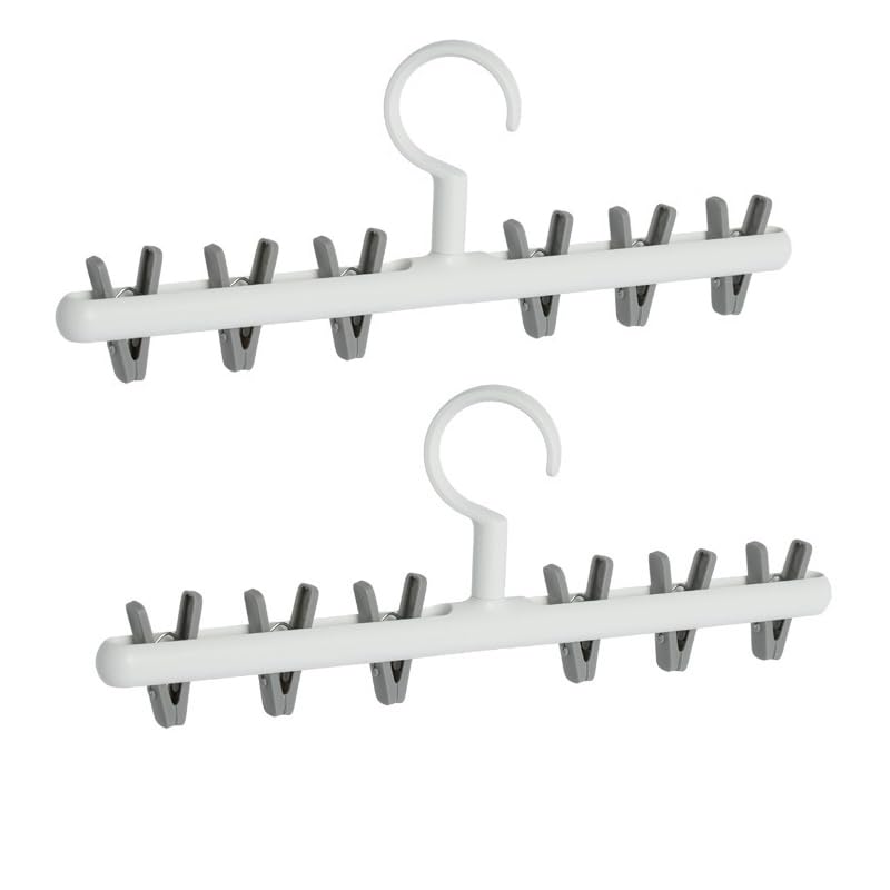 360° Rotating Hat & Clothes Rack – Clips Organizer for Closet & Room (White)