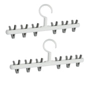 360° Rotating Hat & Clothes Rack – Clips Organizer for Closet & Room (White)