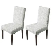 Stretchy Universal Camellia Jacquard Waterproof Chair Cover (Light Grey)