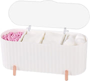 3 Grids Separate Cotton Swabs Dispenser Cotton Ball Storage Box