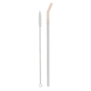 Reusable Straw Set Steel Straw, 1 Silicone Tip & 1 Cleaning Brush (3 Pcs)