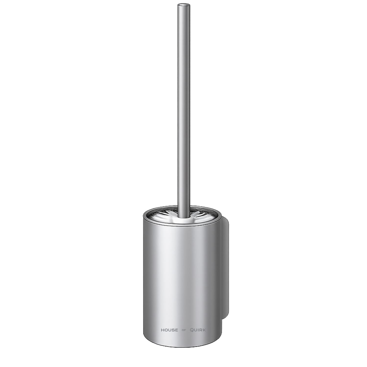 Toilet Brush with Aluminum Handle & Holder Plastic Bristles Wall Mounted