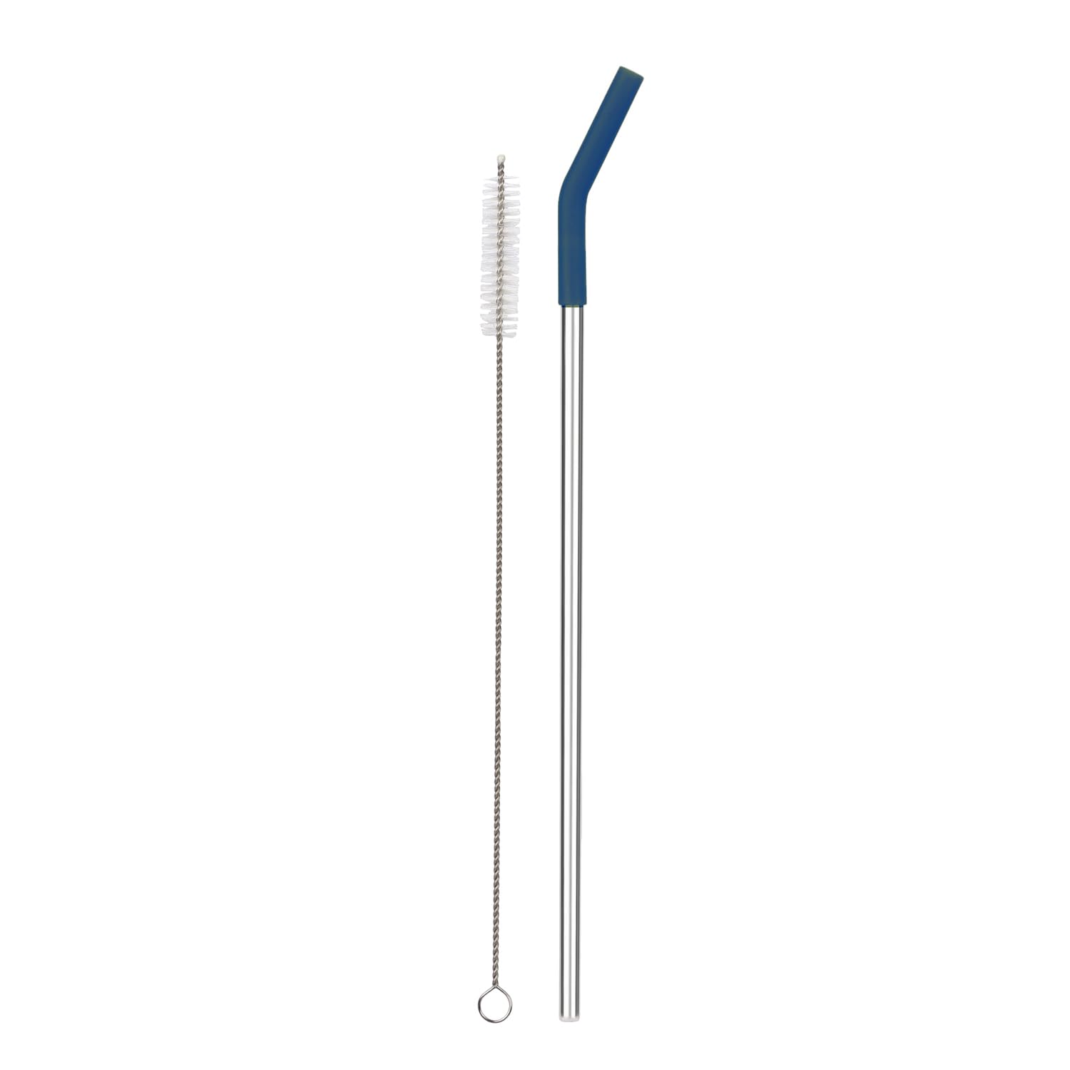 Reusable Straw Set Steel Straw, 1 Silicone Tip & 1 Cleaning Brush (3 Pcs)