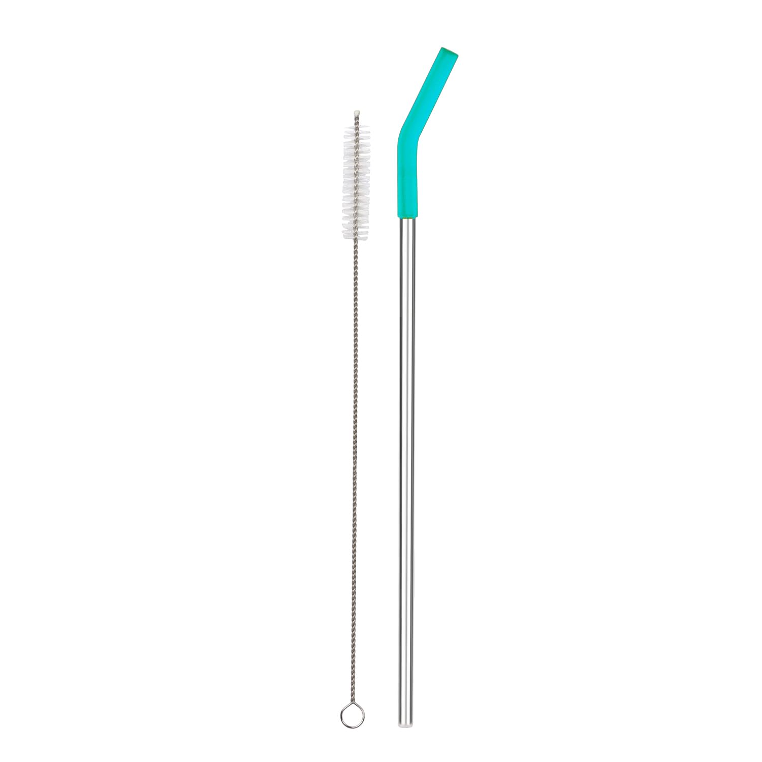 Reusable Straw Set Steel Straw, 1 Silicone Tip & 1 Cleaning Brush (3 Pcs)