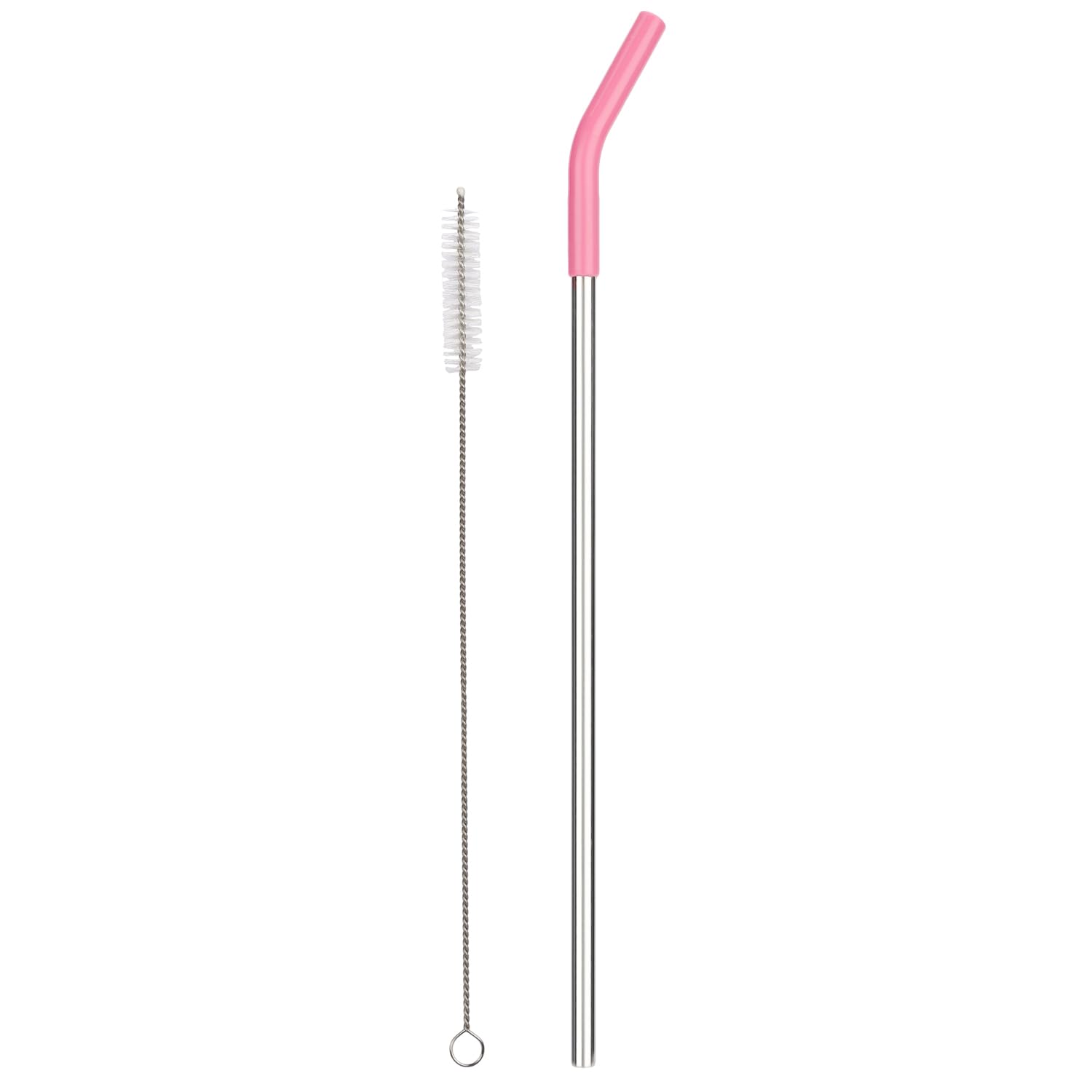 Reusable Straw Set Steel Straw, 1 Silicone Tip & 1 Cleaning Brush (3 Pcs)