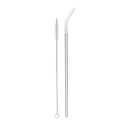 Reusable Straw Set Steel Straw, 1 Silicone Tip & 1 Cleaning Brush (3 Pcs)