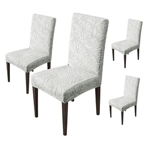 Stretchy Universal Camellia Jacquard Waterproof Chair Cover (Light Grey)