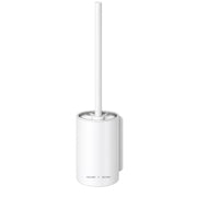 Toilet Brush with Aluminum Handle & Holder Plastic Bristles Wall Mounted