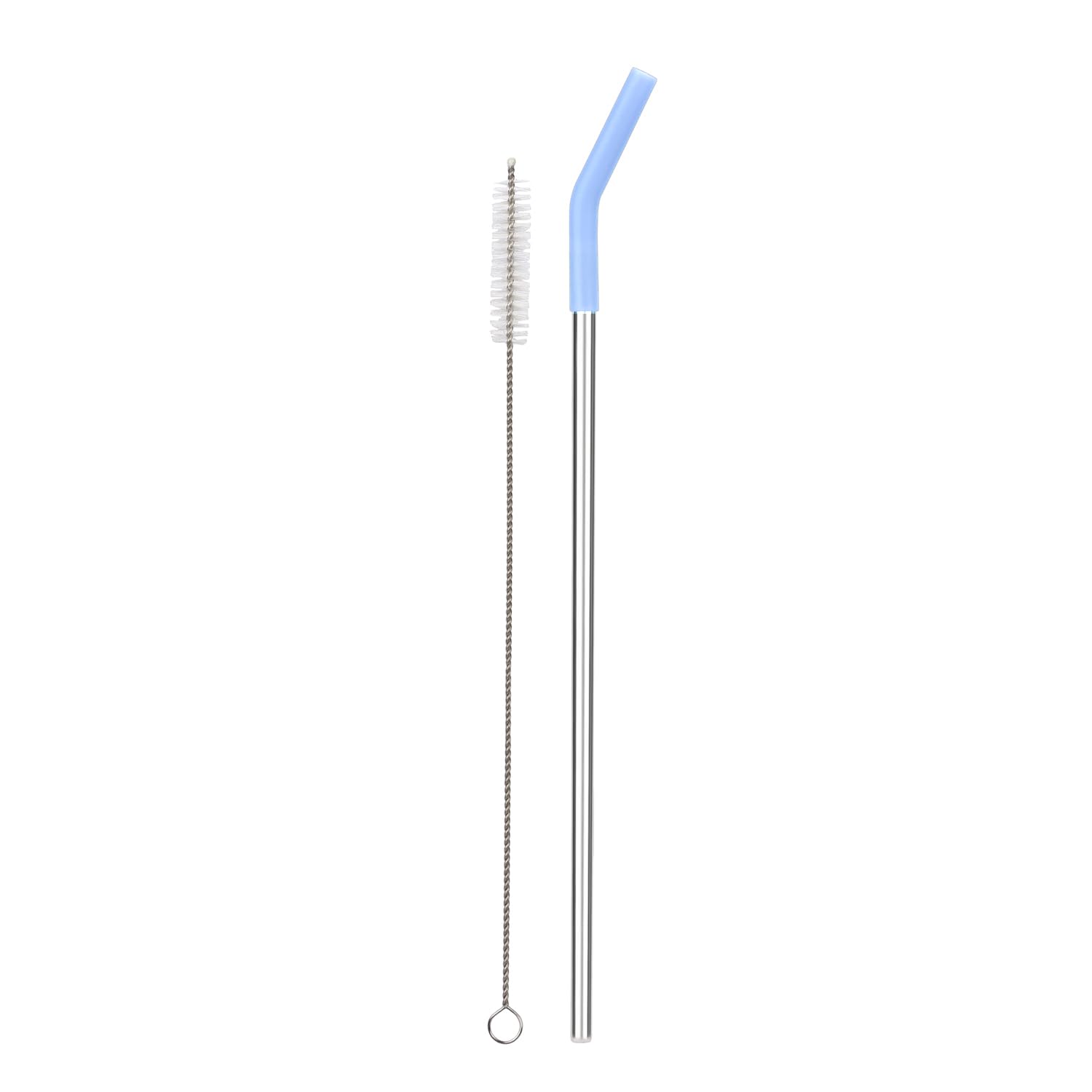 Reusable Straw Set Steel Straw, 1 Silicone Tip & 1 Cleaning Brush (3 Pcs)
