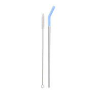 Reusable Straw Set Steel Straw, 1 Silicone Tip & 1 Cleaning Brush (3 Pcs)